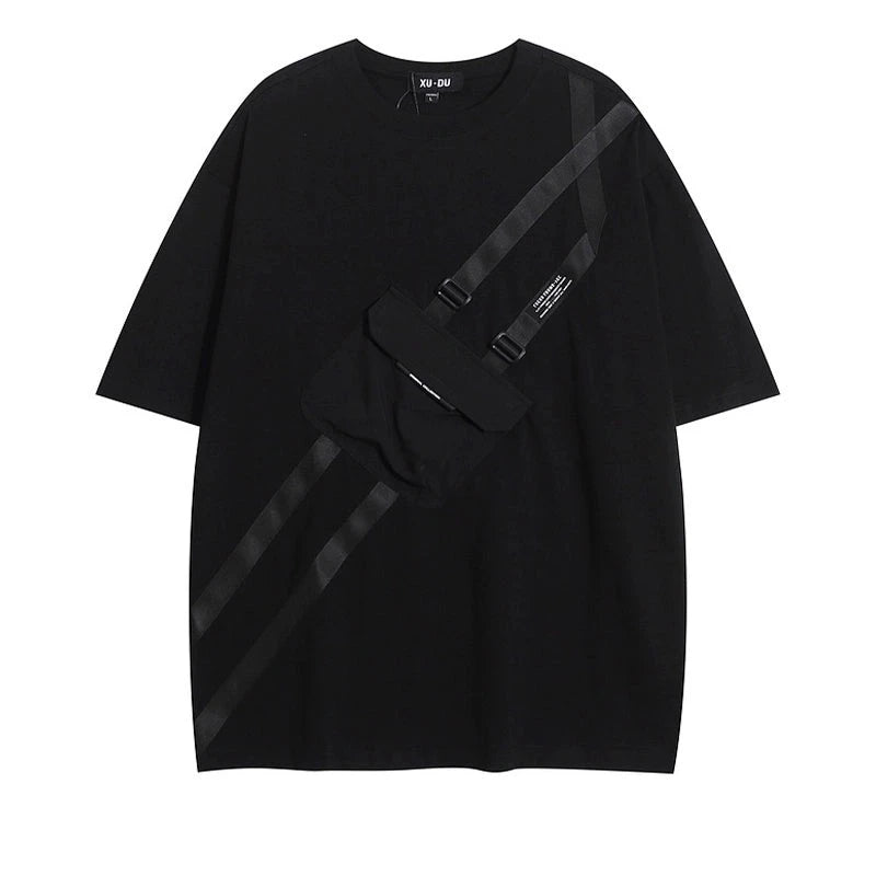 Pocket Oversize Round Neck Short Sleeve T-Shirt WN5436