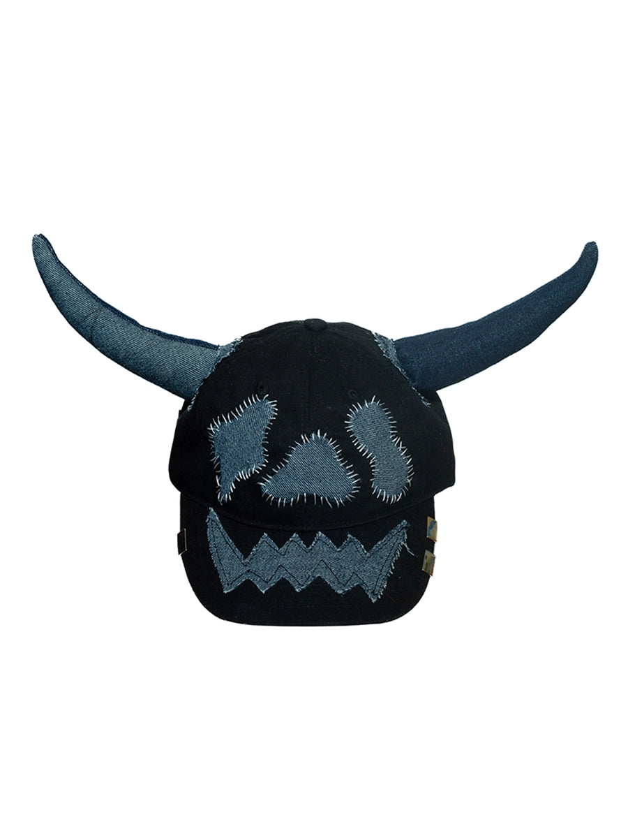 Horn Patchwork Curved-Brim Cap WN21093