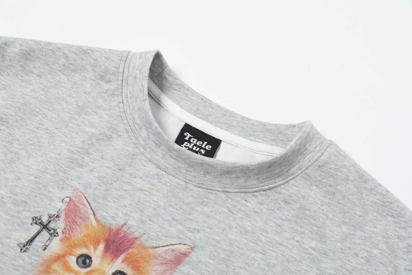 Cat Graphic Print Oversize Short Sleeve T-Shirt WN25684