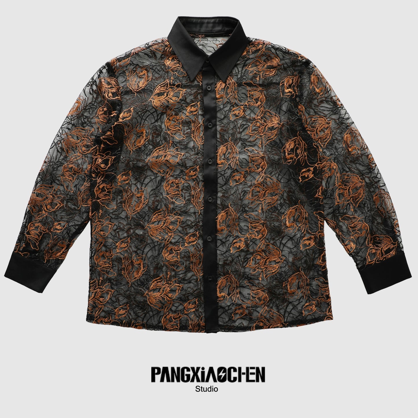 Lace Embroidery Long Sleeve Shirt WN20496