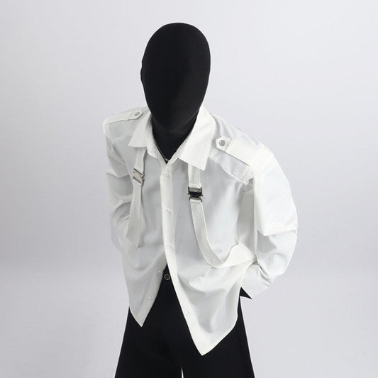 Harness Strap Design Long Sleeve Shirt WN23702