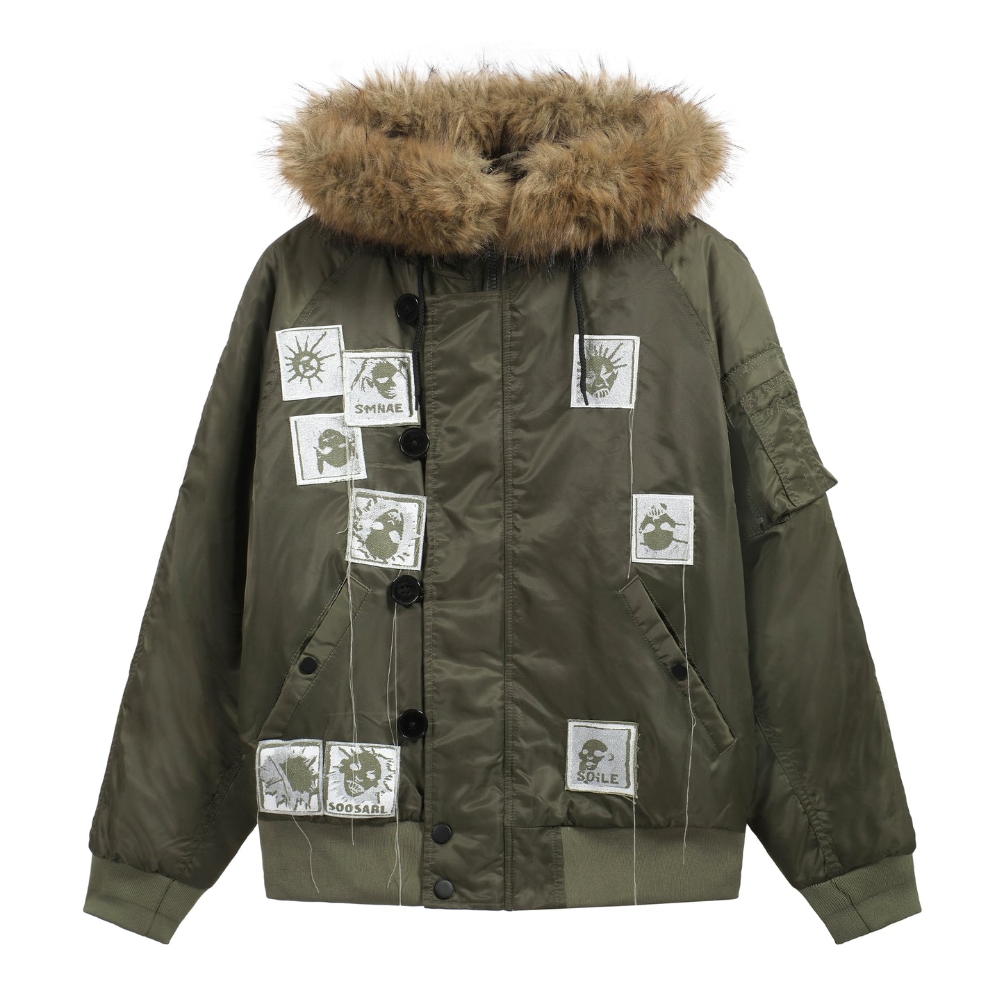 Fake Fur Collar Padded Jacket WN13715