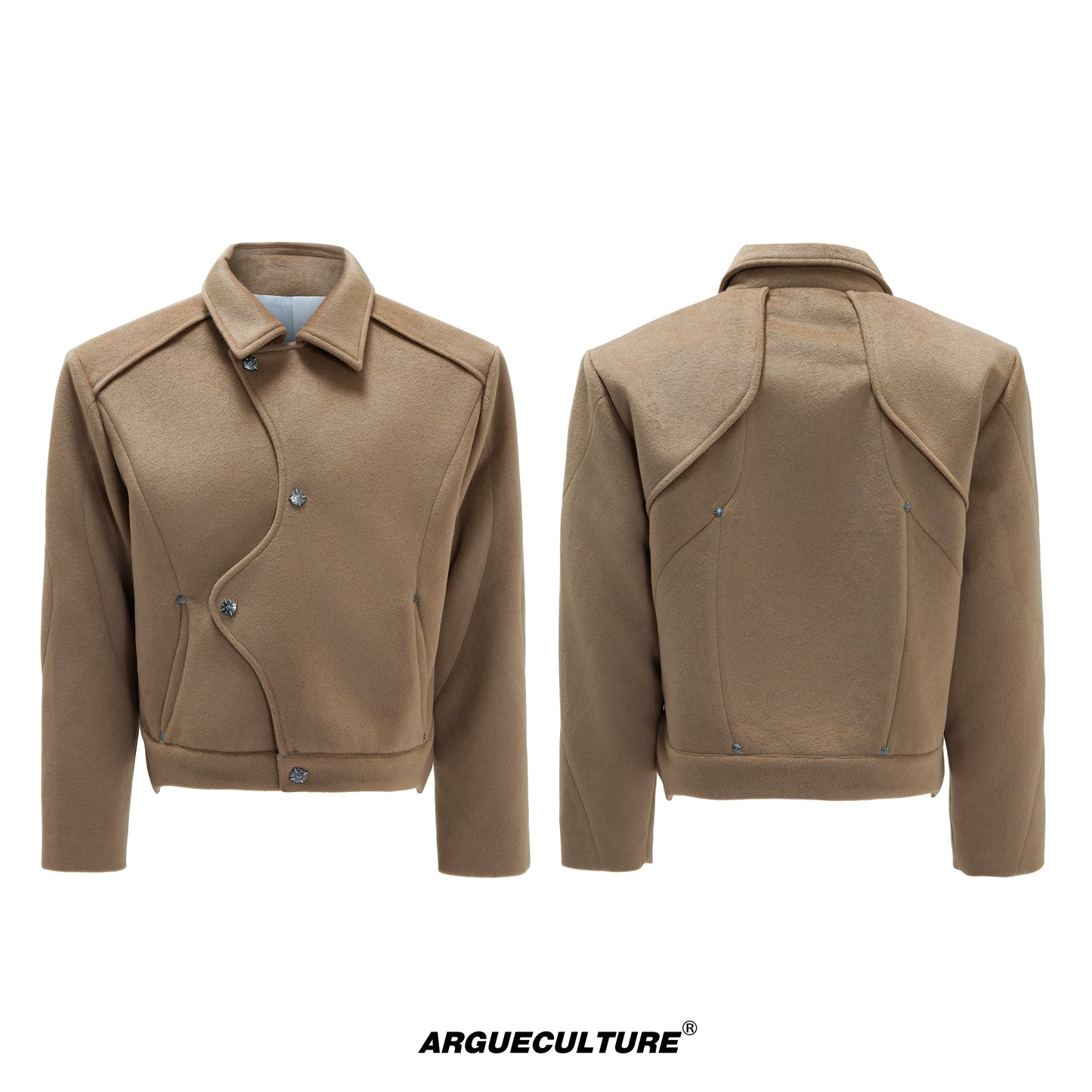 Deconstructed Asymmetric Thick Wool Short Jacket WN21724