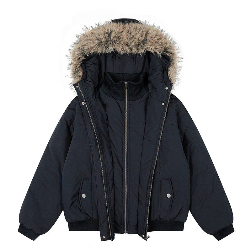 Double Hood Fake Fur Thick Puffer Jacket WN24213