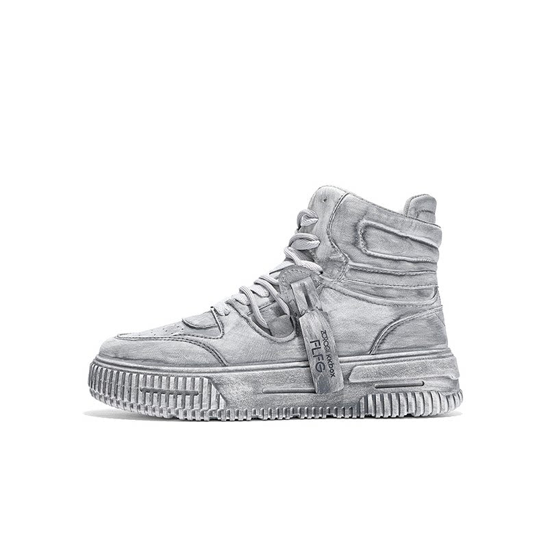 Leather Waterproof Korean Style High-Top Sneakers WN23395