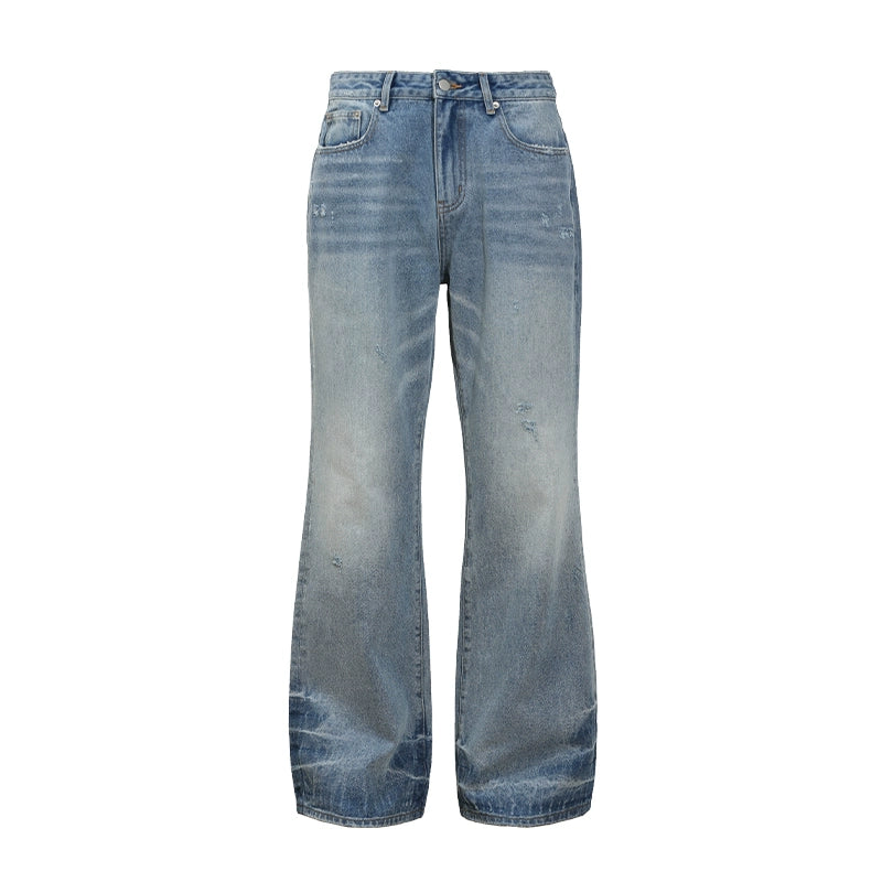 Washed Damage Flare Denim Jeans WN17746