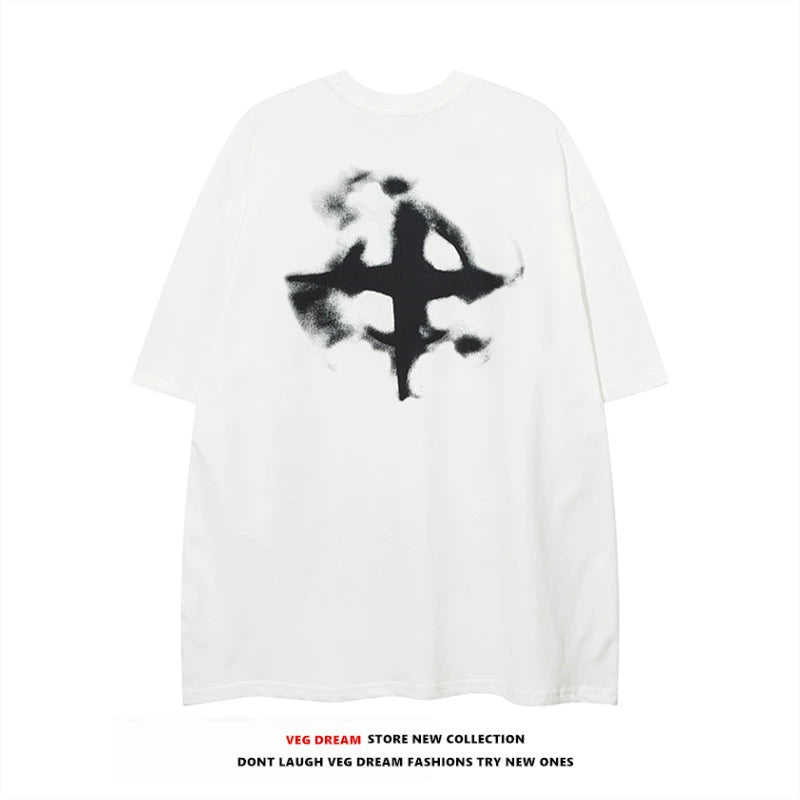 Oversize Print Short-sleeve T-shirt WN5496