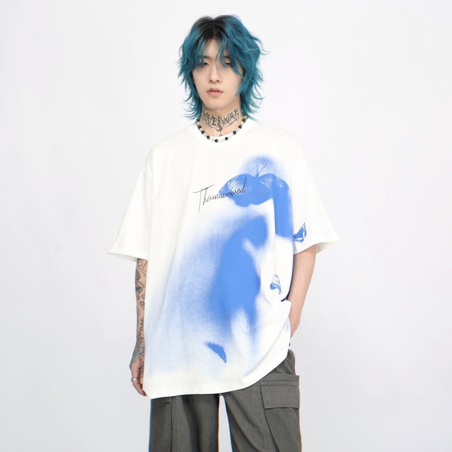 Butterfly Print Oversize Short Sleeve T-Shirt WN5865