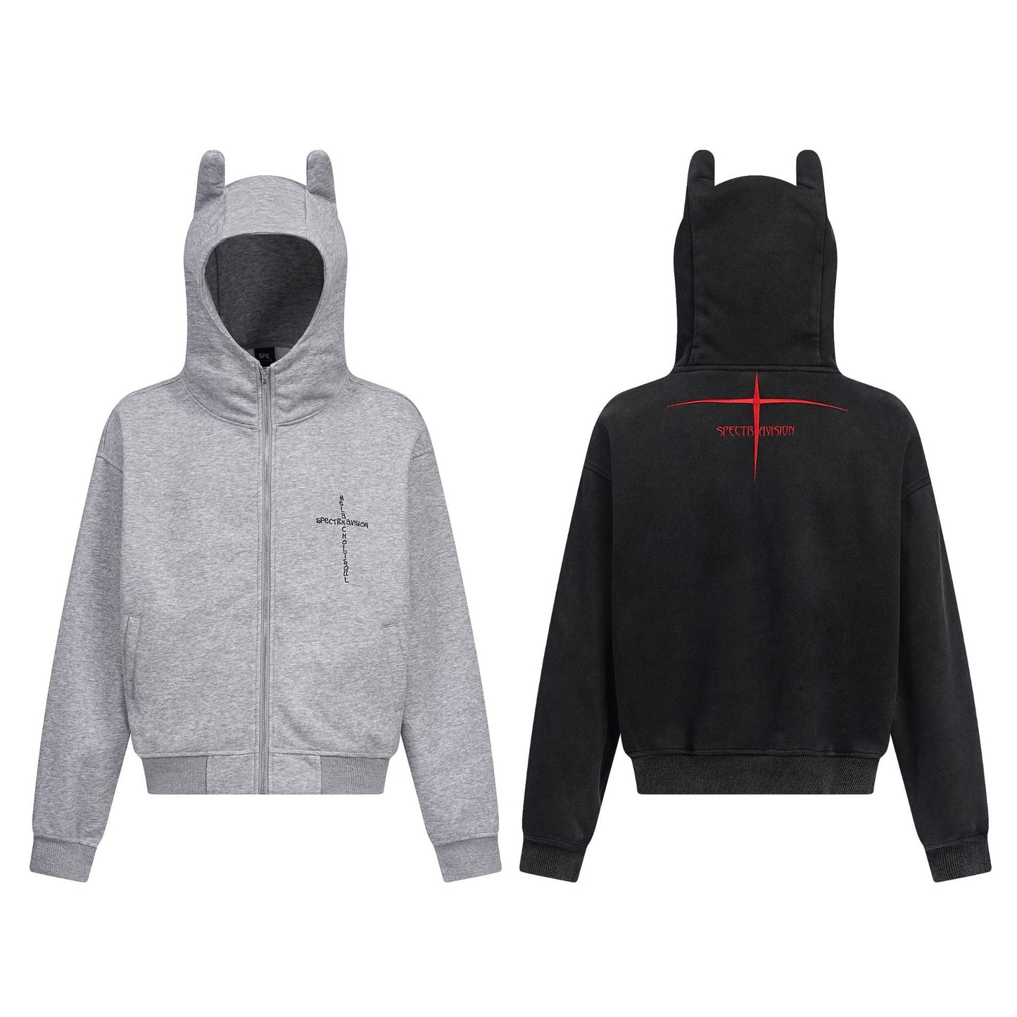 Devil Ear Washed Zipper Hoodie WN12684
