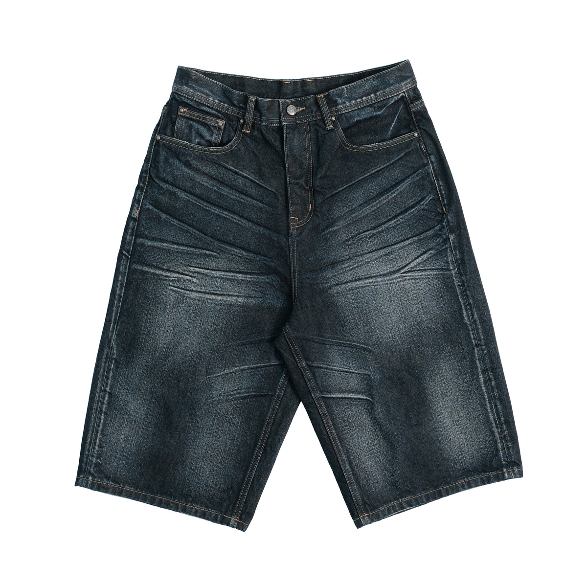 Washed Whisker Denim Half Jeans WN26645