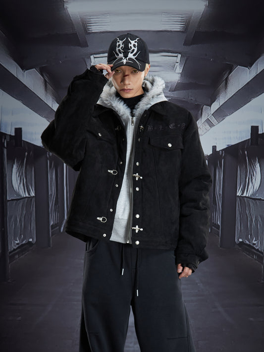 Embroidery Lapel Toggle Buckle Short Jacket WN22828