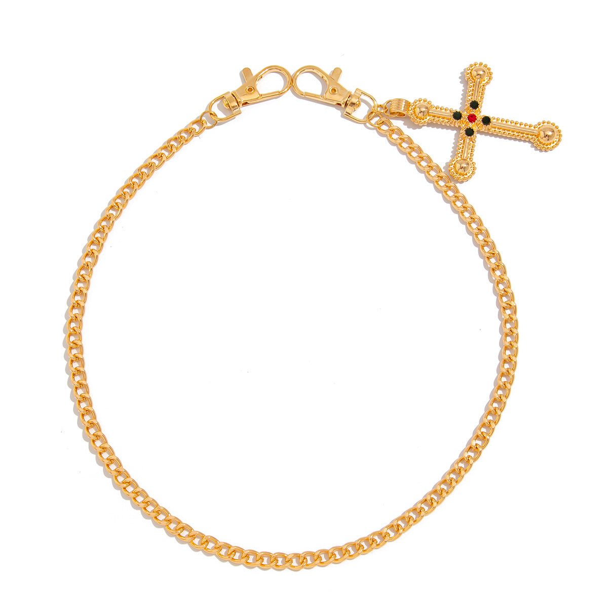 Exaggerated Cross Pendant Pants Chain WN21057