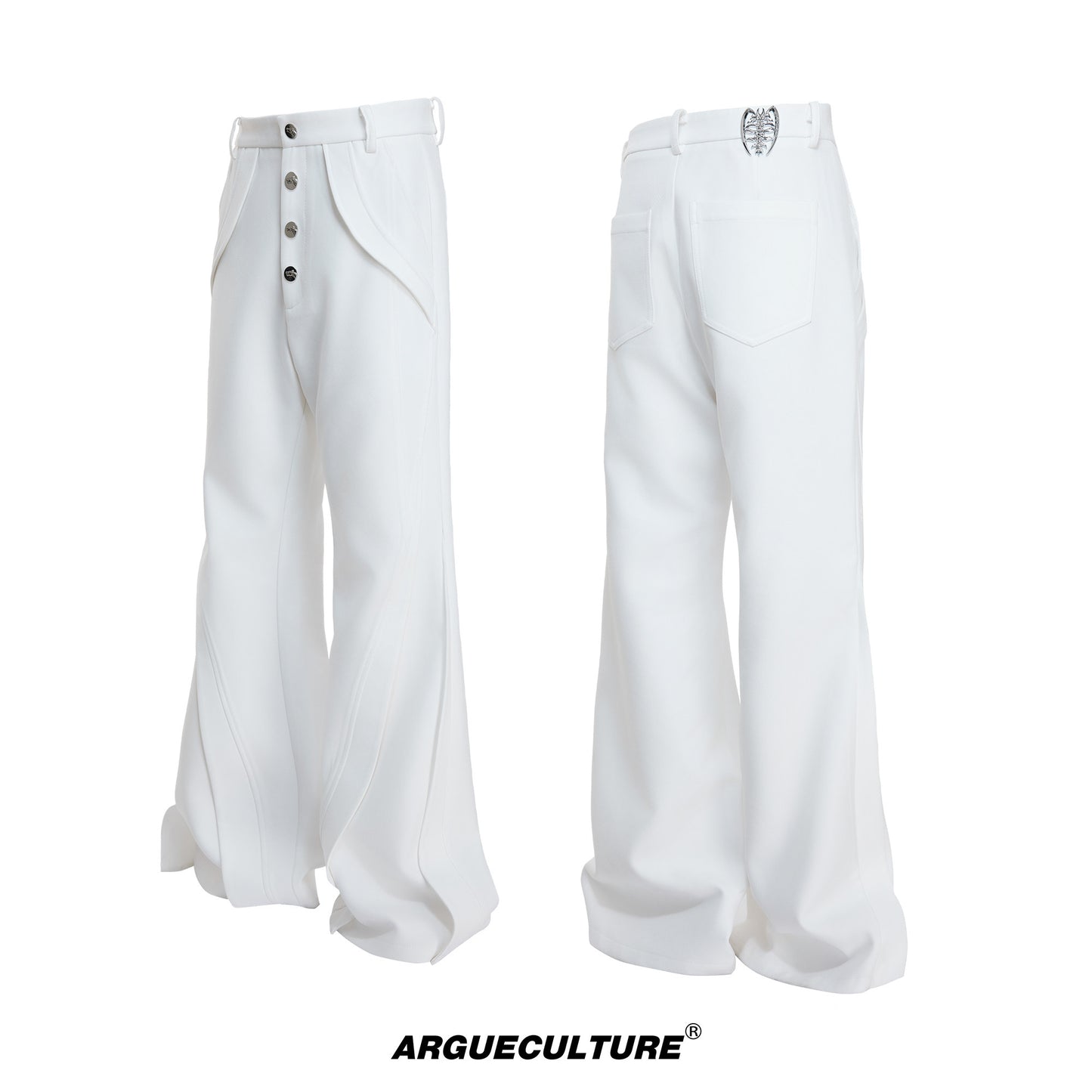 Deconstructed High-Waist Flare Trousers WN23319