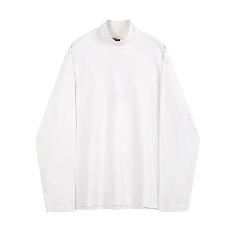 Stand Neck Plan Long Sleeve T-shirt WN6764