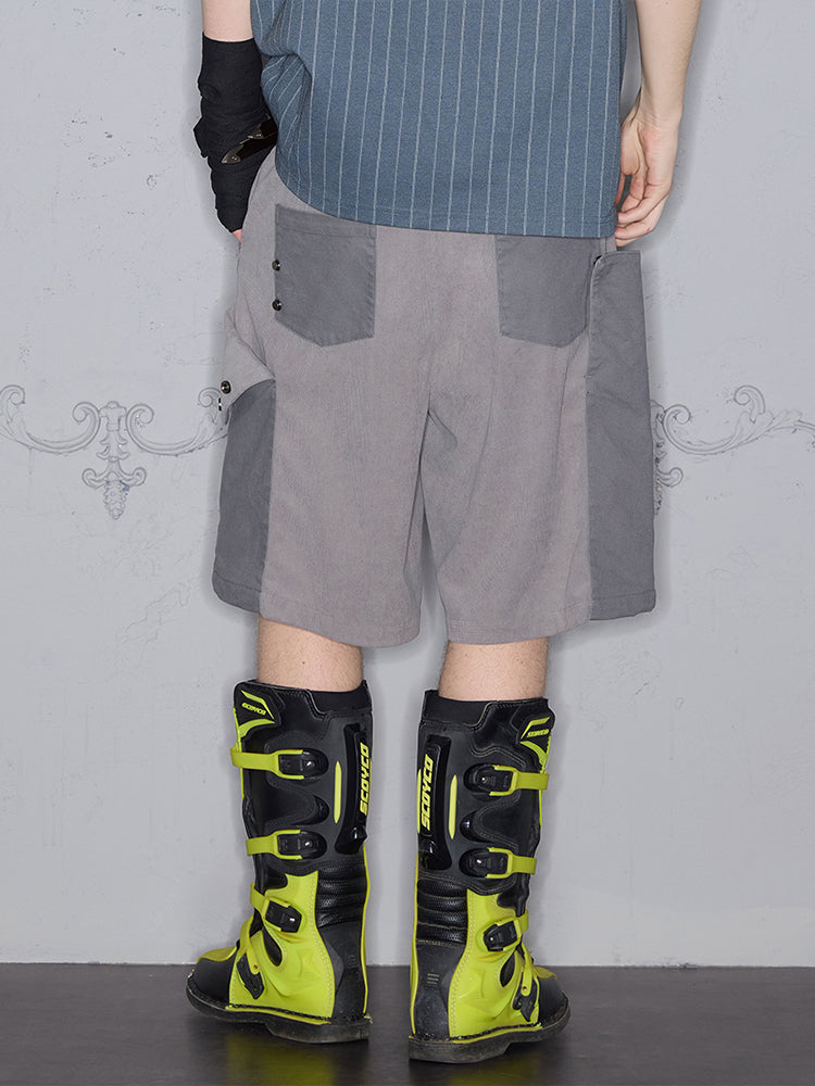 Patchwork Pocket Design Half Pants WN18032