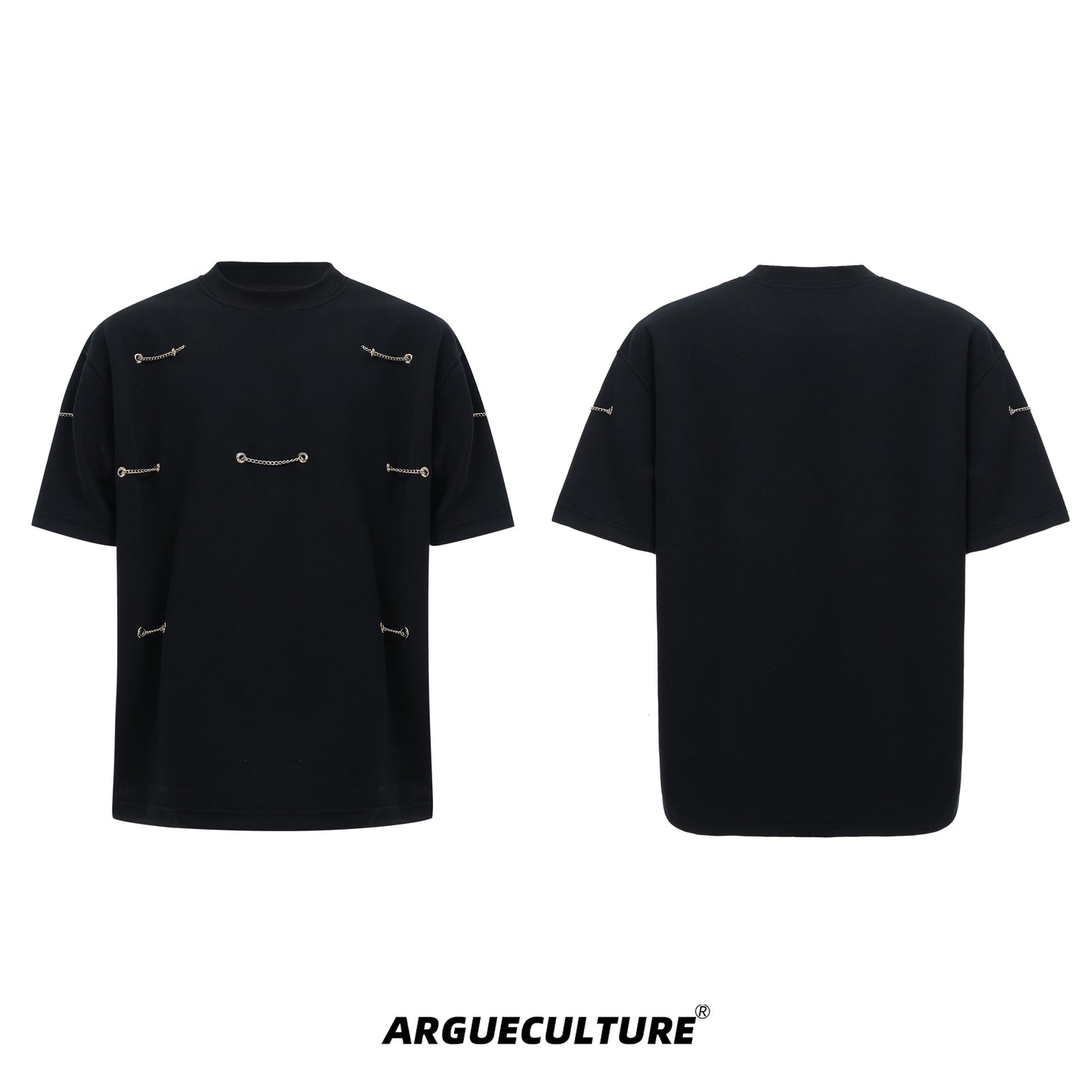 Metal Chain Short Sleeve T-Shirt WN14961