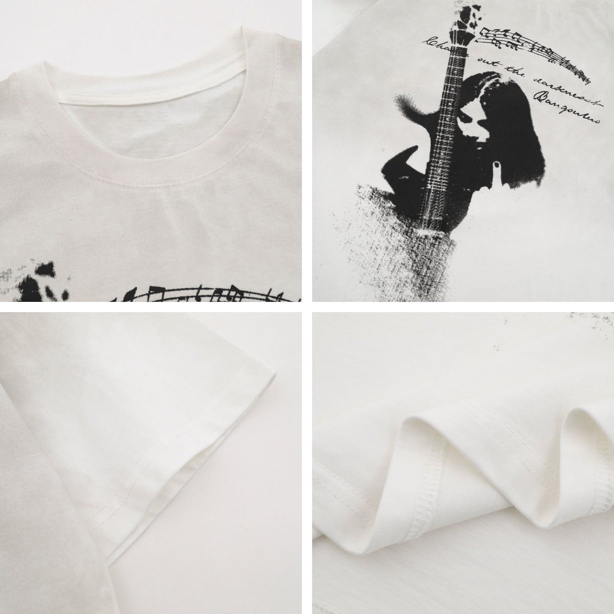 Oversize Rock Singer Print Short Sleeve T-Shirt WN16545