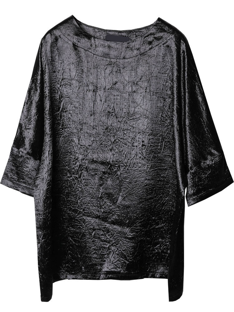 Texture Draped Batwing Short Sleeve T-Shirt WN22494