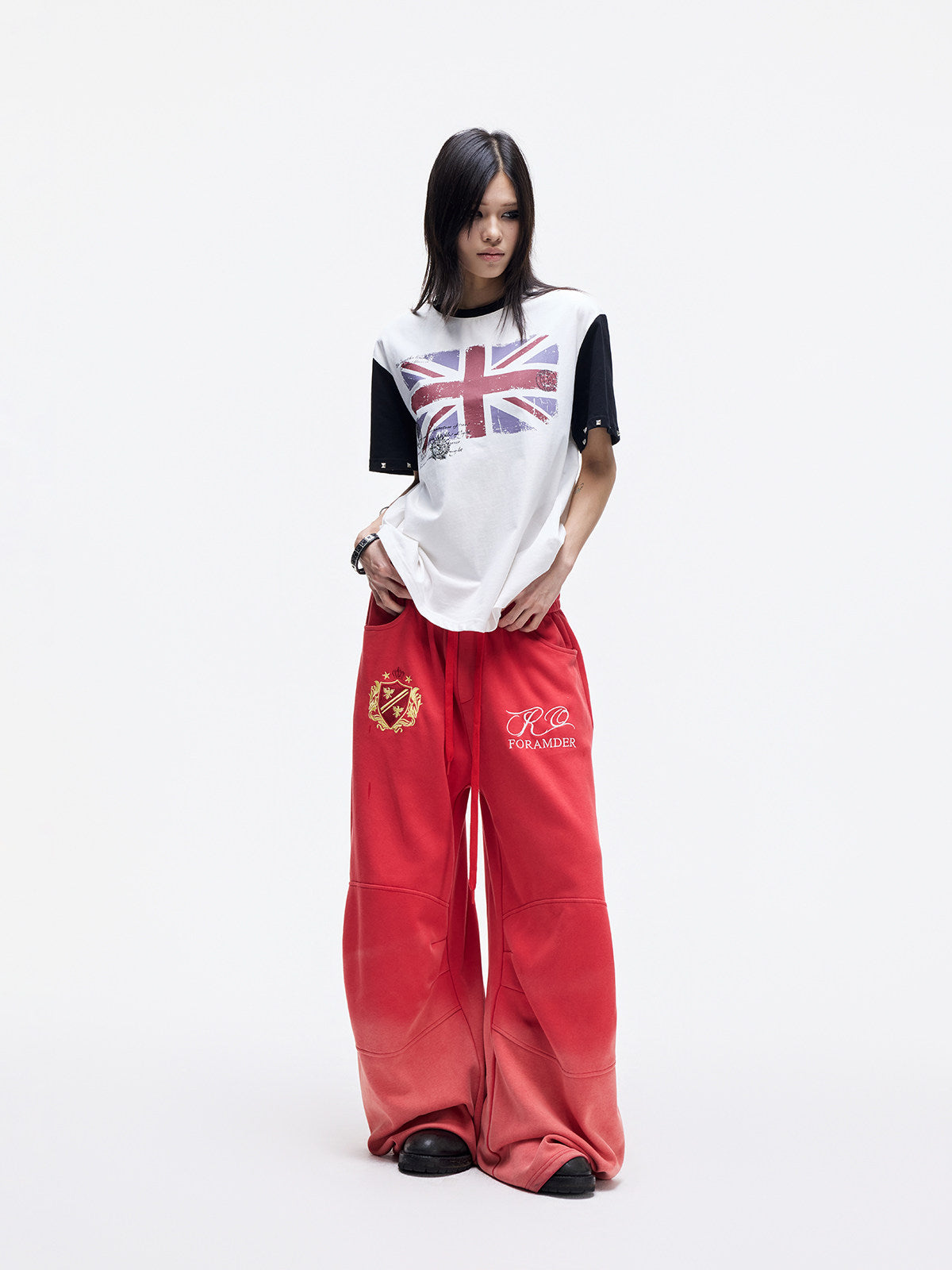 Logo Embroidery Wide Leg Sweatpants WN27267