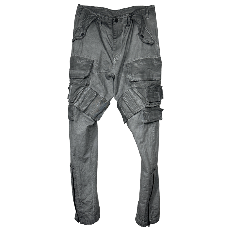 Washed Deconstructed Design Cargo Pants WN21985