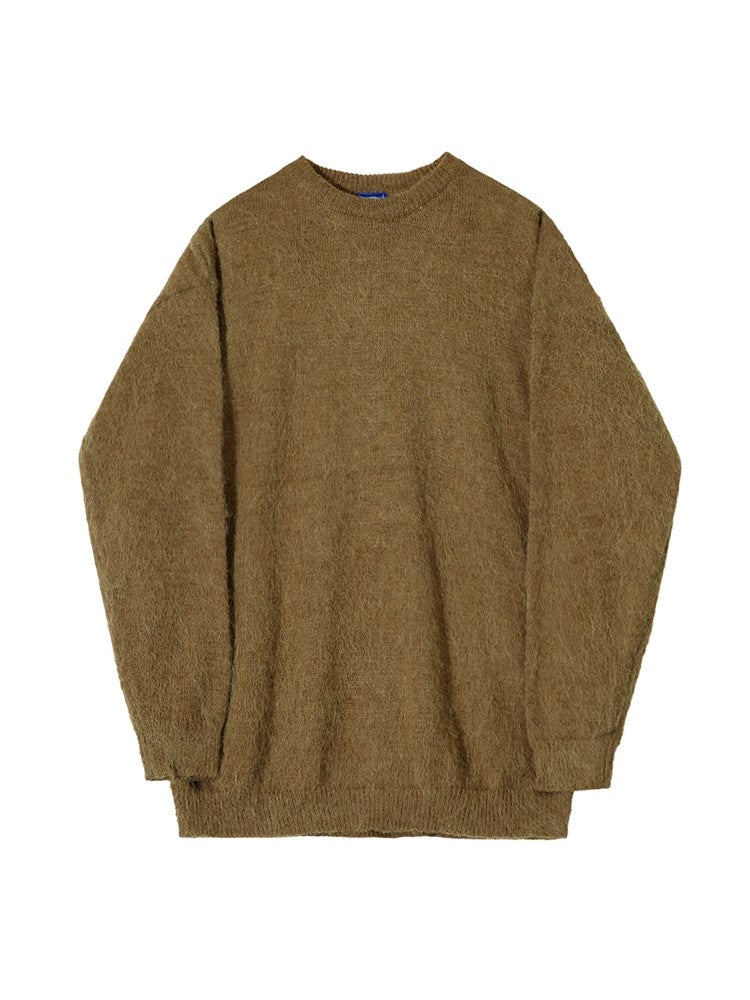 Round Neck Oversize Plush Knit Sweater WN6691
