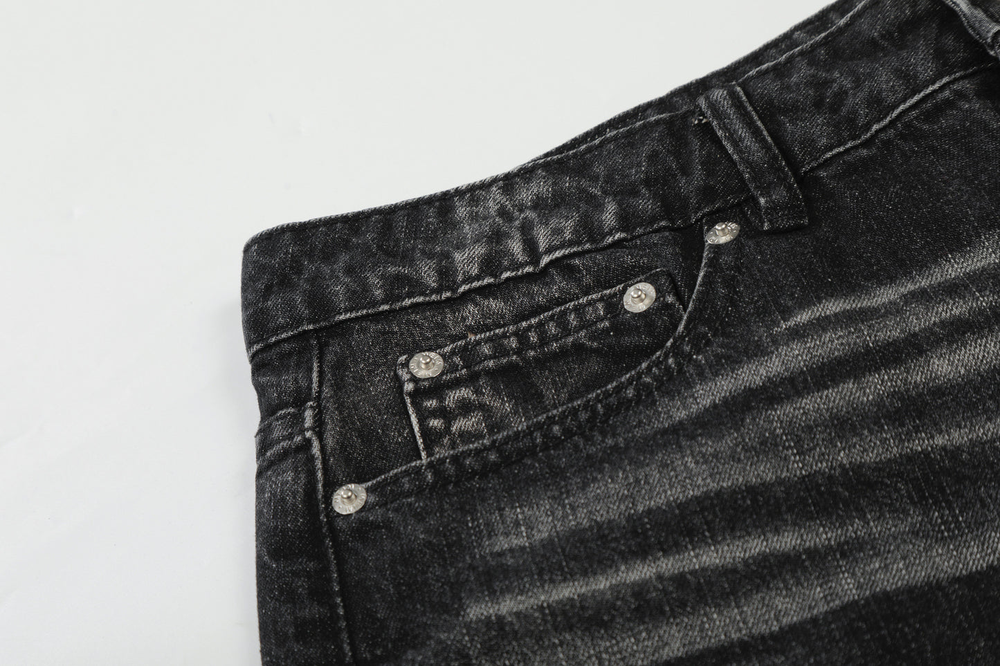 Wash Whisker Wide Leg Denim Jeans WN25582