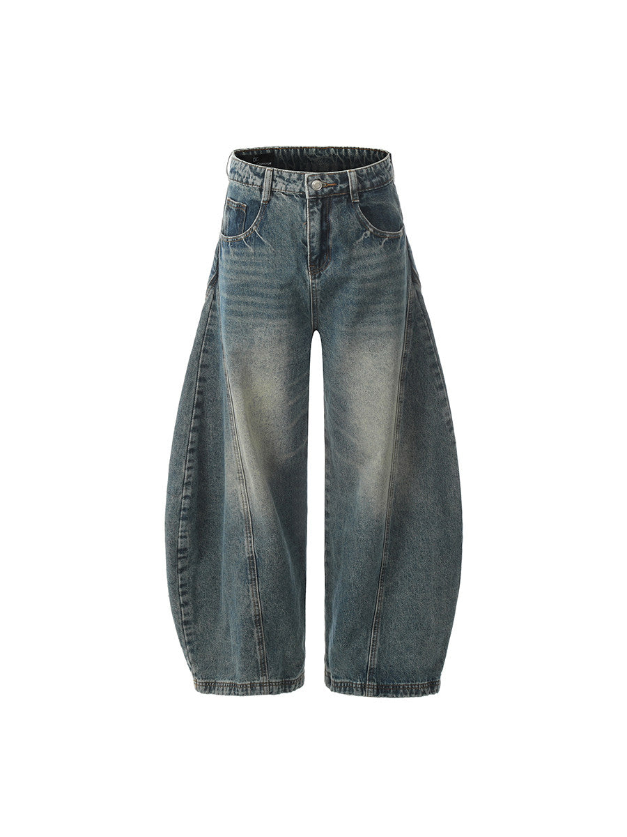 Washed Wide Leg Denim Jeans WN24186