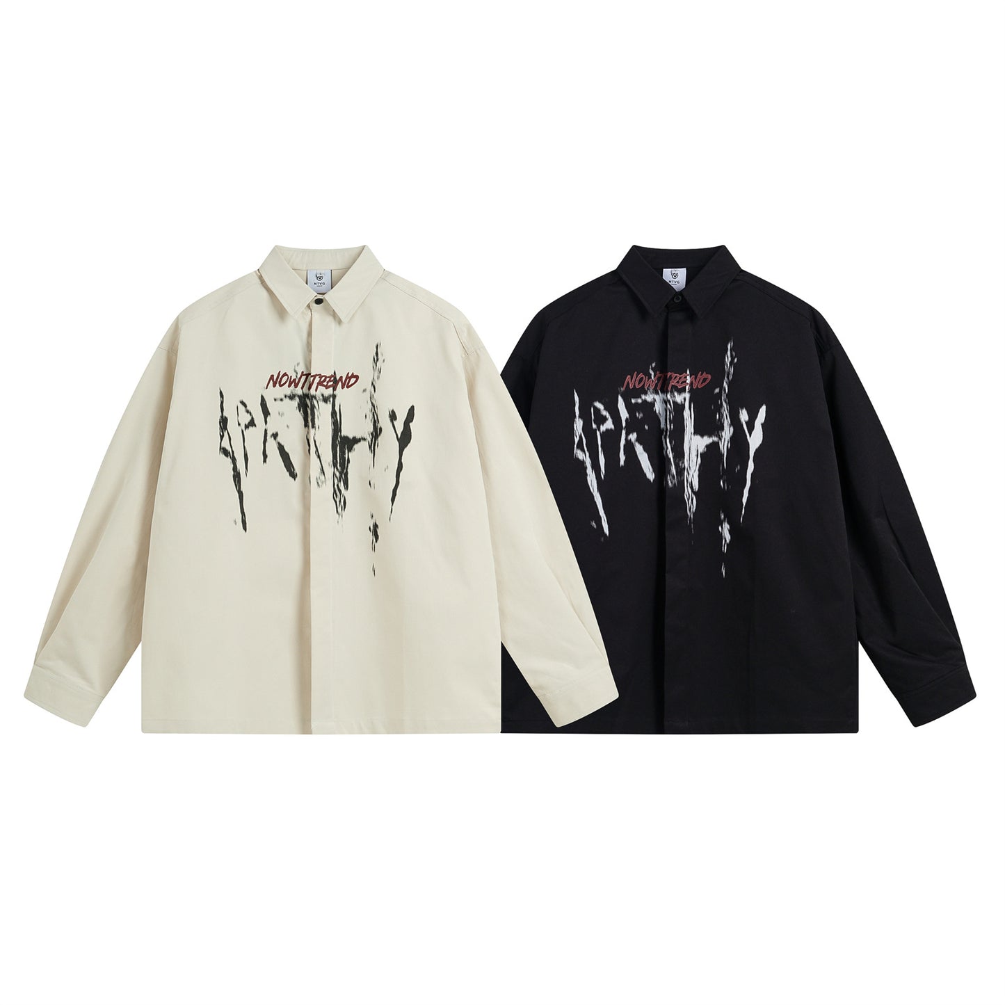 Graffiti Letter Print Long Sleeve Shirt WN11408