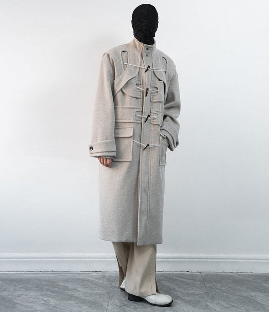 Layered Toggle Closure Long Coat WN23634