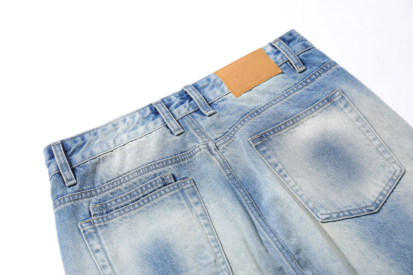 Dirty Washed Irregular Flare Denim Jeans WN26118