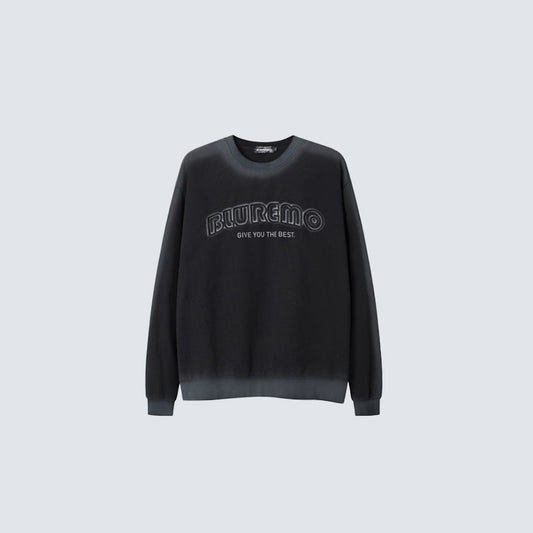 Washed Gradient Letter Embroidery Sweatshirt WN28116
