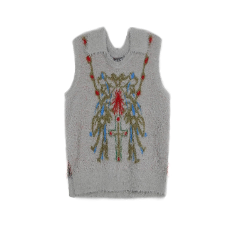 Fake Mink Oversize Knit Sweater & Vest WN18982