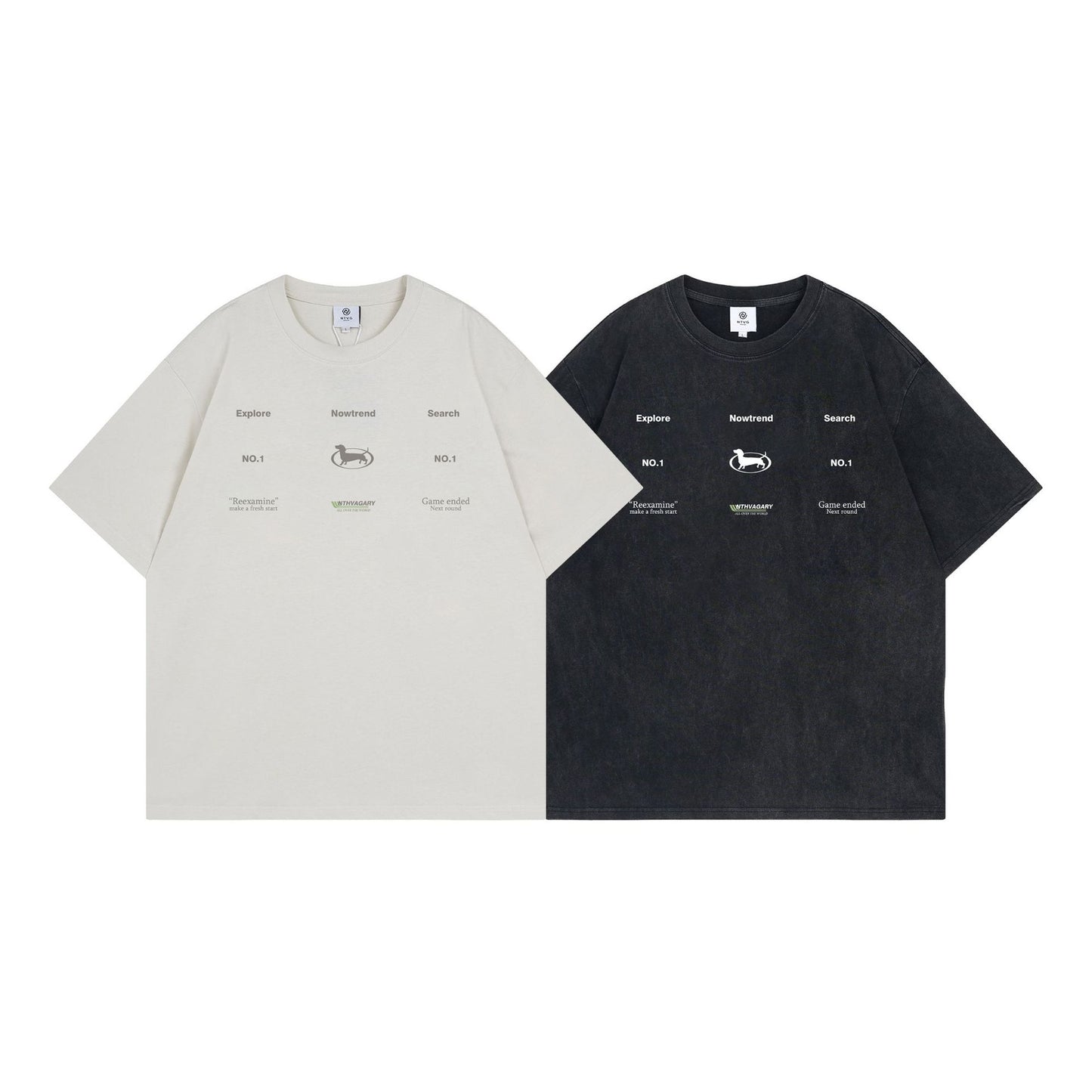 Washed Letter Short Sleeve T-Shirt WN14084