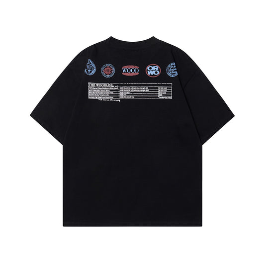 Band Print Oversize Short Sleeve T-Shirt WN26073