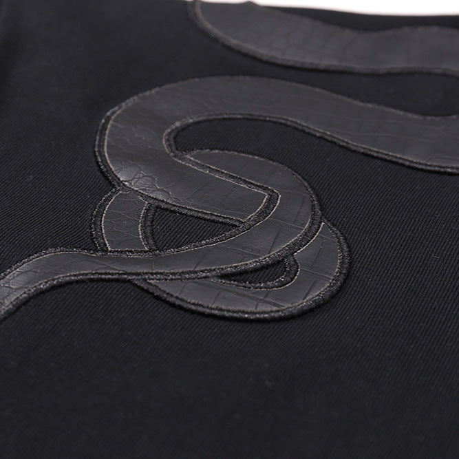 Snake Embroidery Oversize Short Sleeve T-Shirt WN18526