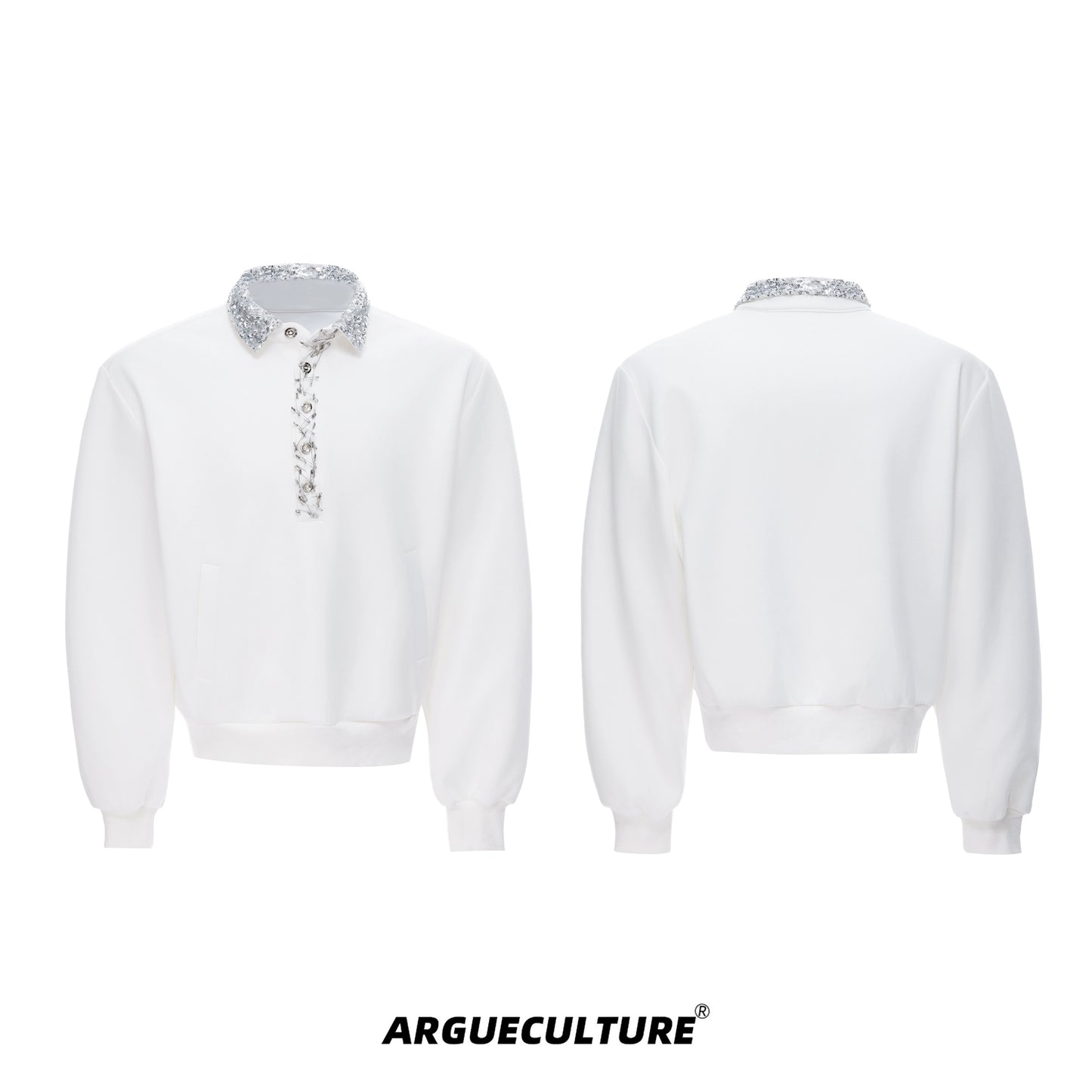 Sequin Pin Long Sleeve Polo Shirt WN21218