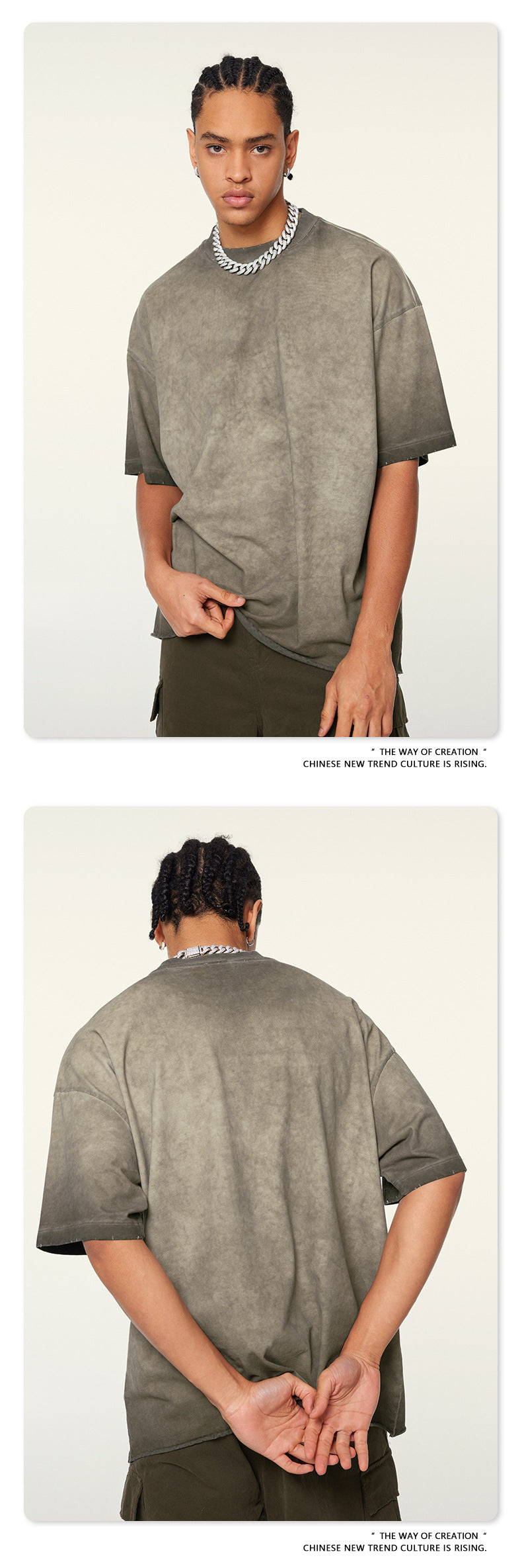 Washed Oversize Damage Short-sleeve T-shirt WN6451