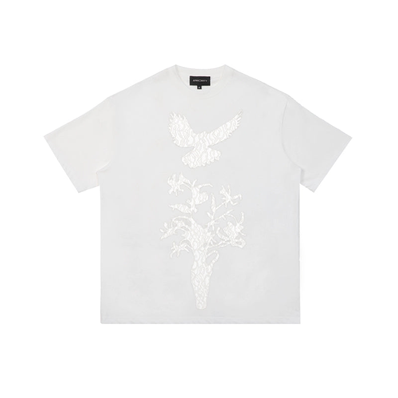 Bird Print Short Sleeve T-Shirt WN18881