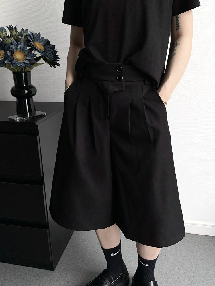 Simple Wide Leg Half Pants WN19375