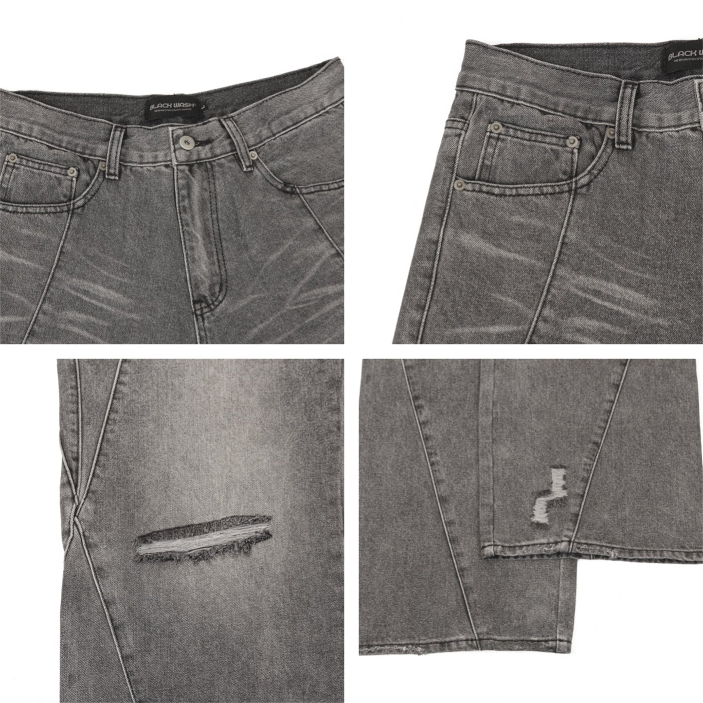 Washed Straight-Leg Denim Jeans WN11572