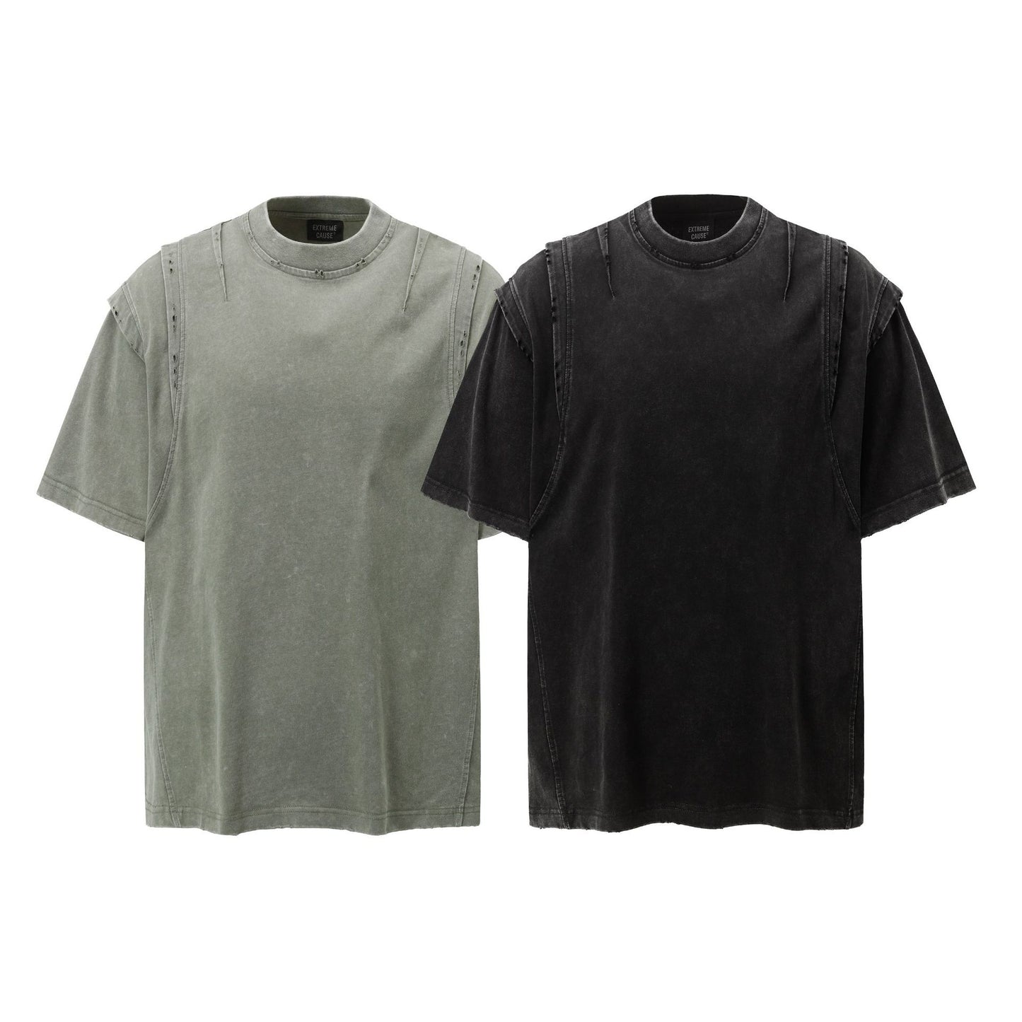 Heavy Wash Damage Short Sleeve T-Shirt WN14171