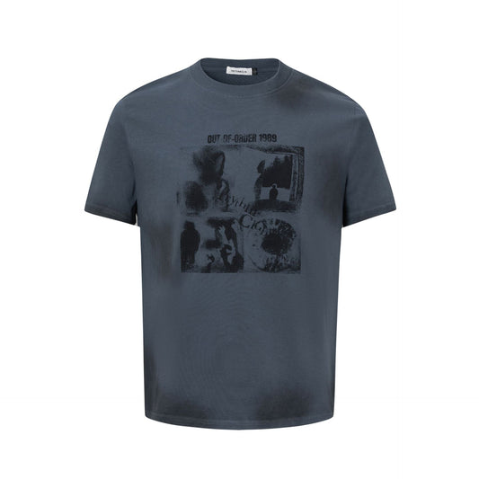 Washed Portrait Graphic Short Sleeve T-Shirt WN26029