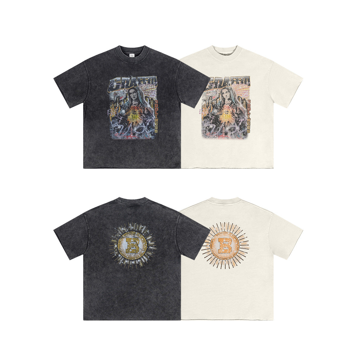 Washed Pure Cotton Short Sleeve T-Shirt WN7830