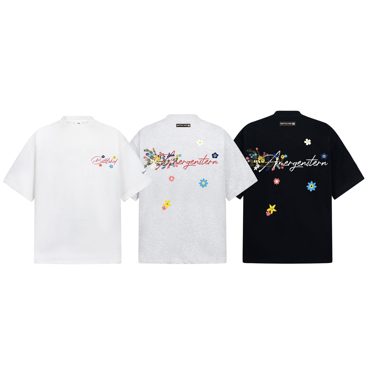 Flower Embroidery Handwritten Letter Short Sleeve T-Shirt WN26921