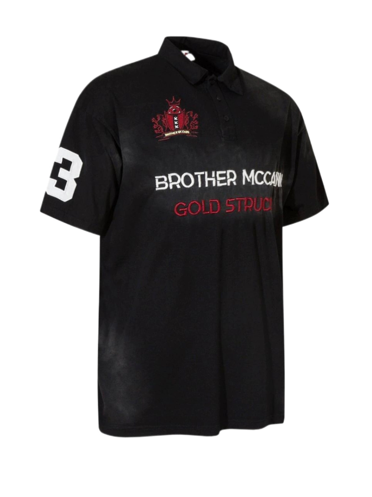 Letter Embroidery Polo Collar Casual Short Sleeve Polo Shirt WN5225