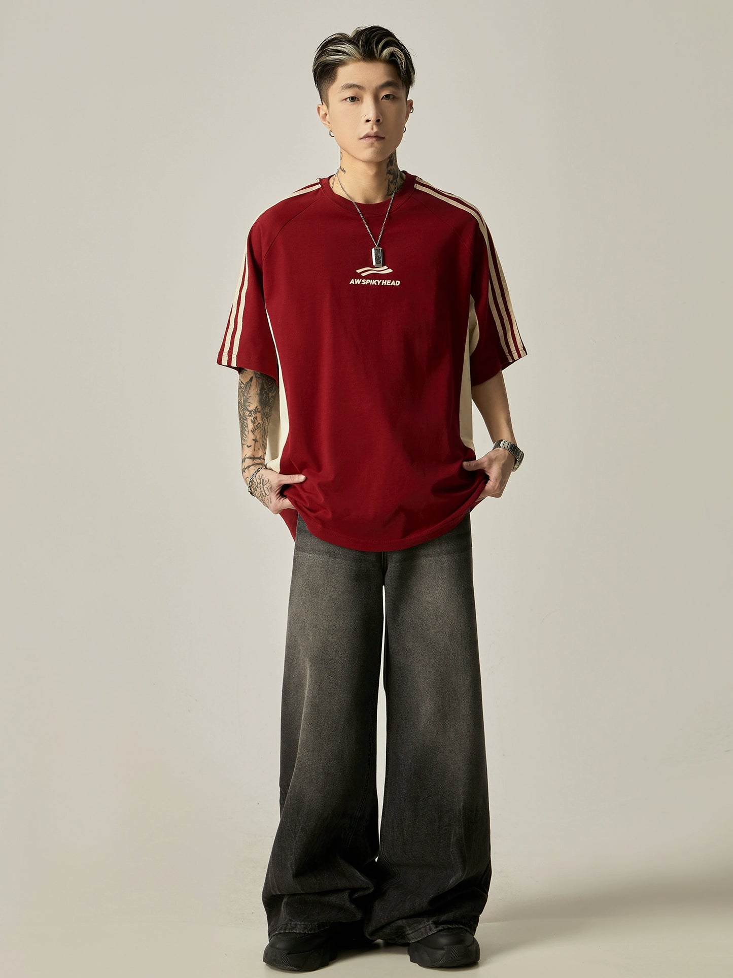 Washed Wide-leg Straight Denim Jeans WN6245