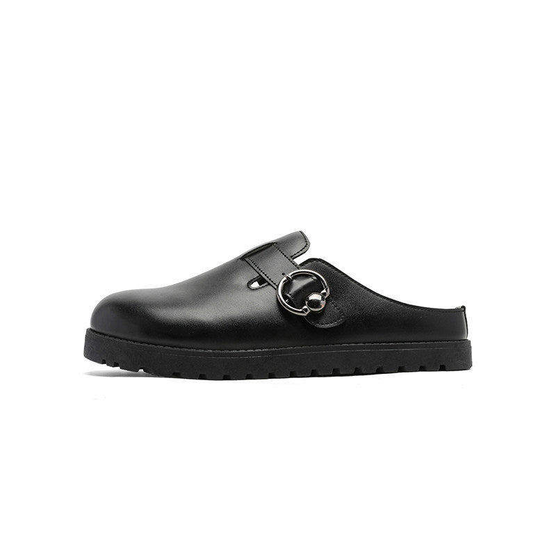 Metal Ring Strap Slip-On Mules WN23458