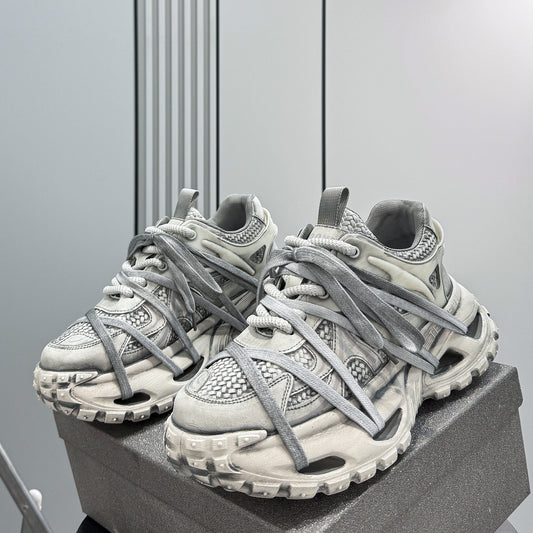 Metallic Rope Lace Chunky Sole Sneakers WN24687