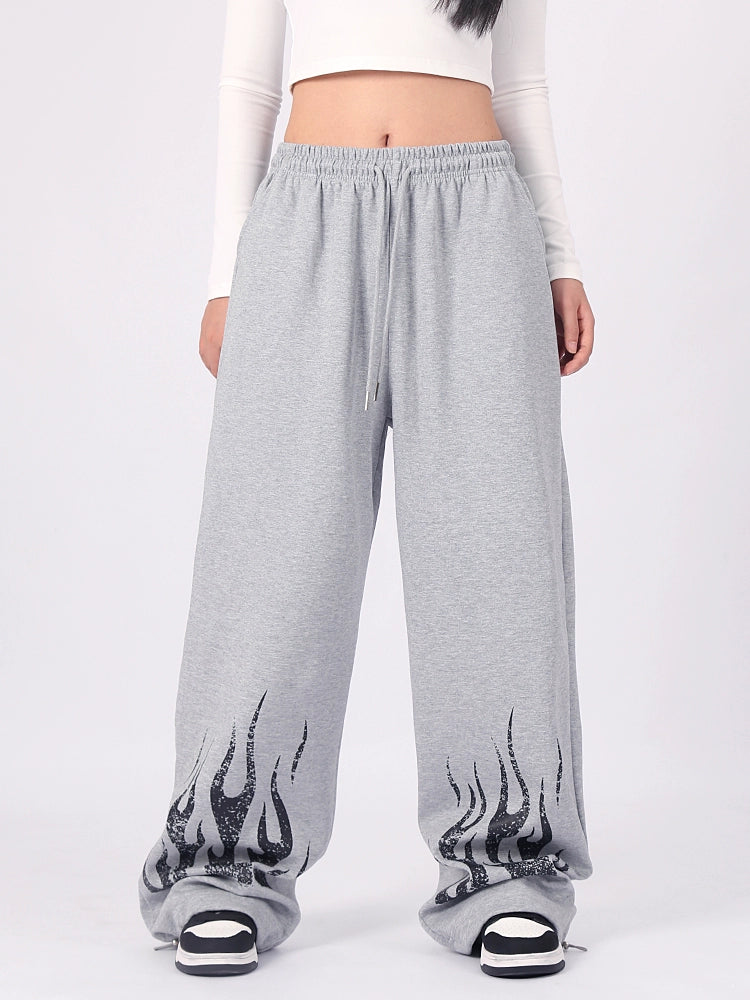 Graphic Design Wide Leg Sweatpants WN17179