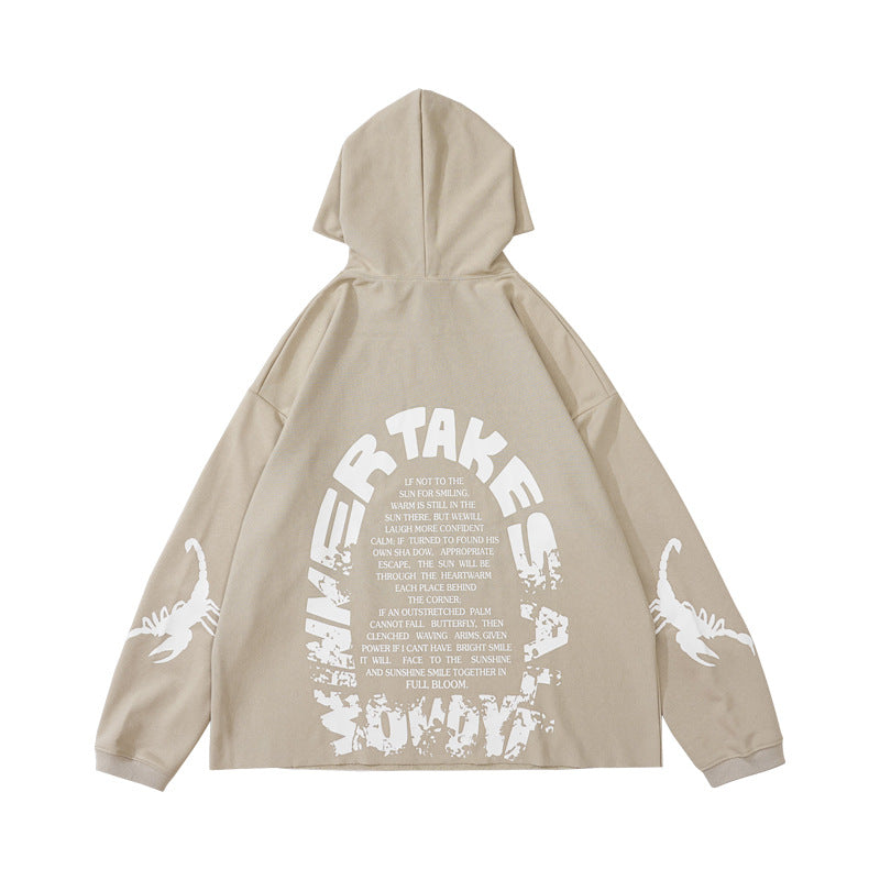 Back Graphic Heavyweight Raw-Hem Hoodie WN12597